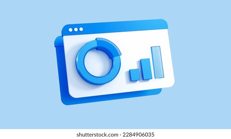 analytics 3d icon schedule data 