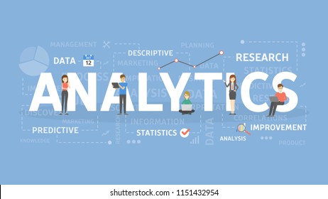 Analytics concept illustration. Idea of analysis, data and information.