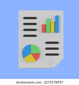 analytics report 3d rendering icon illustration, analytics