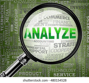 Analyze Magnifier Indicating Data Analytics 3d Rendering