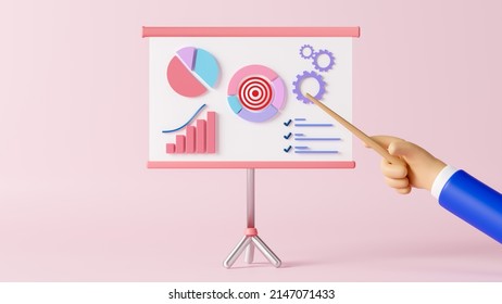 Analyzing market trends and planning seo optimization, Seo targeting and performance concept, businessman giving presentation, board with growth analysis, charts, statistics and data, 3d rendering - Powered by Shutterstock