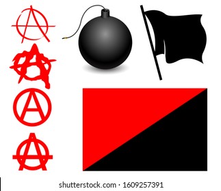 Anarchist Symbols On A White Background