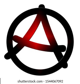 Anarchy, Anarchist Symbol. Black Red On A White Background