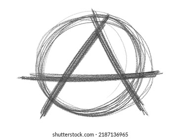 Anarchy Symbol Drawing, Punk Sign Isolated On White