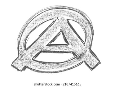 Anarchy Symbol Drawing, Punk Sign Isolated On White