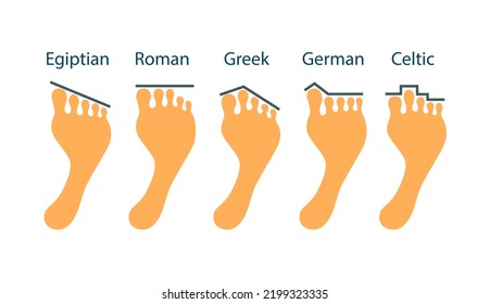 Anatomical Shape Of Human Toes. Footprint Set. Humor Illustration, Isolated On White Background, Flat Design