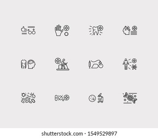 Anatomy Icons Set. Anesthesiology And Anatomy Icons With Sexual Health, Endocrinology And Nuclear Medicine. Set Of Organism For Web App Logo UI Design.