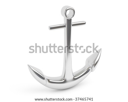 Anchor 3d render isolated on white background