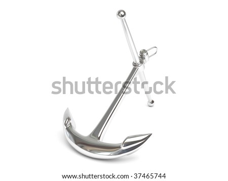 Anchor 3d render isolated on white background