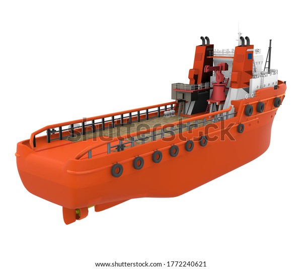 Anchor Handling Tug Supply Vessel Isolated Stock Illustration ...