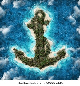 Anchor Island Style Stock Illustration 509997445 | Shutterstock