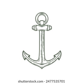 Anchor Vector in Black and White style