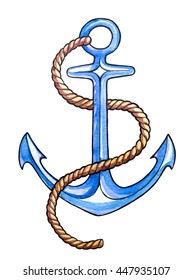 Anchor Watercolor Nautical Illustration Stock Illustration 447935107 ...