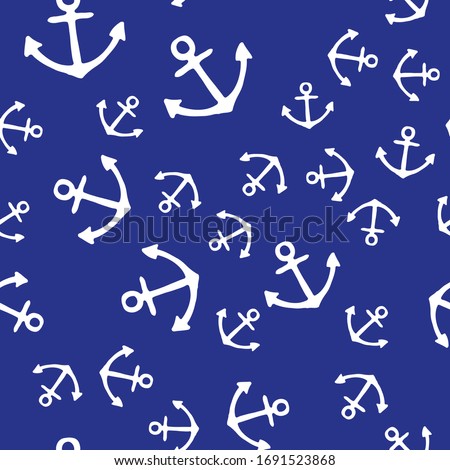 Anchors Pattern. Sea theme. Elegant seamless patterns. Cartoon collection. For packaging paper,yacht silhouette on wave,fabric,background.