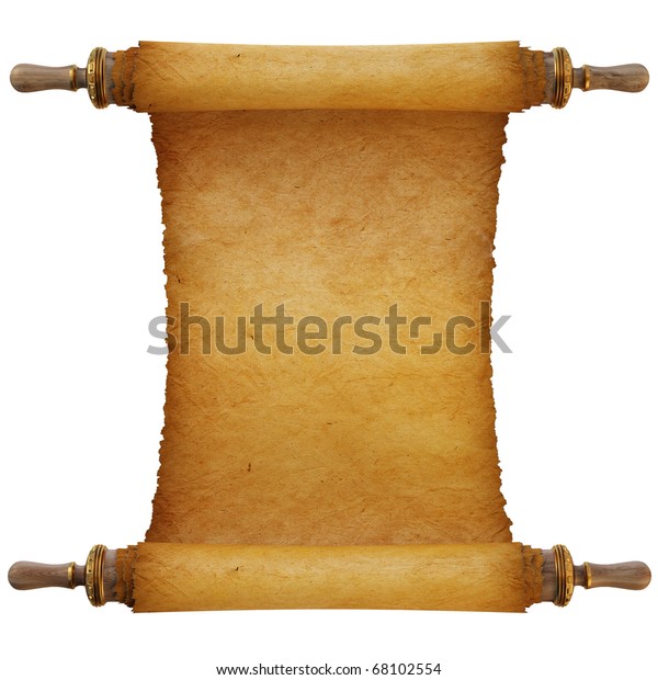 Ancient Antique Scroll On White Background Stock Illustration 68102554