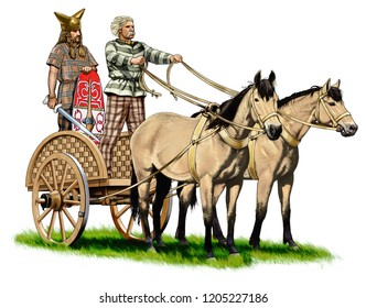 Ancient Celtic War Chariot Illustration