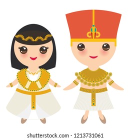 Ancient Egypt Boy Girl National Costume Stock Vector (royalty Free 