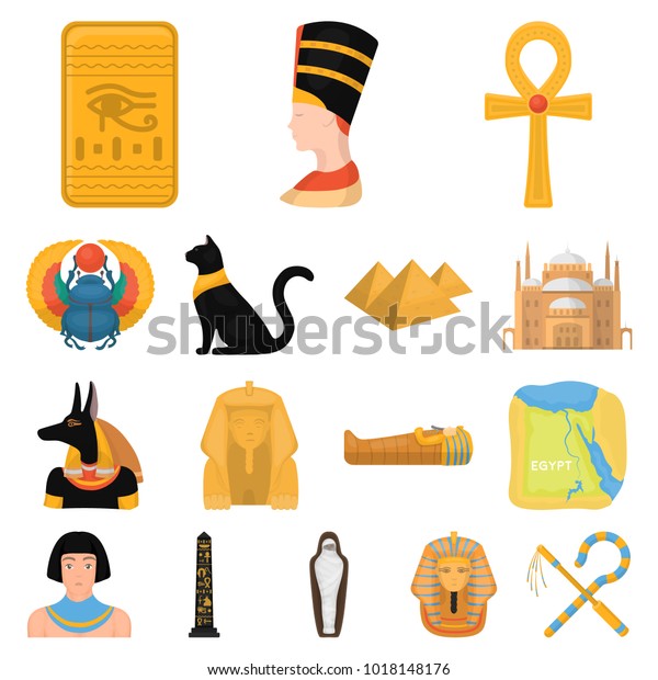 Ancient Egypt Cartoon Icons Set Collection Stock Illustration ...