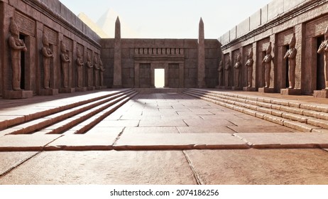 Ancient Egyptian Architecture Background. 3d Rendering
