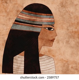 Ancient Egyptian Woman Collage With Paper Texture