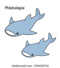 Ancient Fish Phlebolepis. A Jawless Fish That Looks Like A Whale Shark. Illustration.