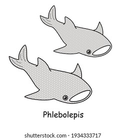 Ancient Fish Phlebolepis. A Jawless Fish That Looks Like A Whale Shark. Illustration.