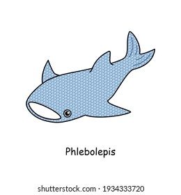 Ancient Fish Phlebolepis. A Jawless Fish That Looks Like A Whale Shark. Illustration.