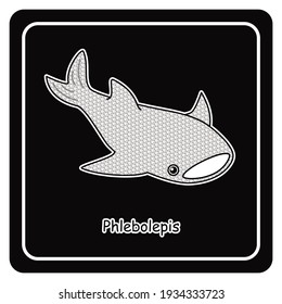 Ancient Fish Phlebolepis. A Jawless Fish That Looks Like A Whale Shark. Illustration.