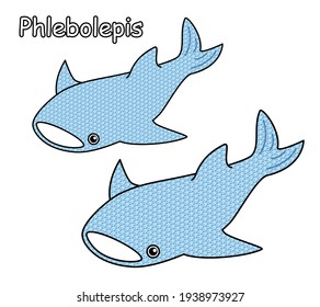 Ancient Fish Phlebolepis. A Jawless Fish That Looks Like A Whale Shark. Illustration.