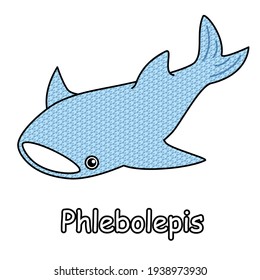 Ancient Fish Phlebolepis. A Jawless Fish That Looks Like A Whale Shark. Illustration.