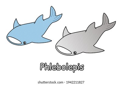 Ancient Fish Phlebolepis. A Jawless Fish That Looks Like A Whale Shark. Illustration.