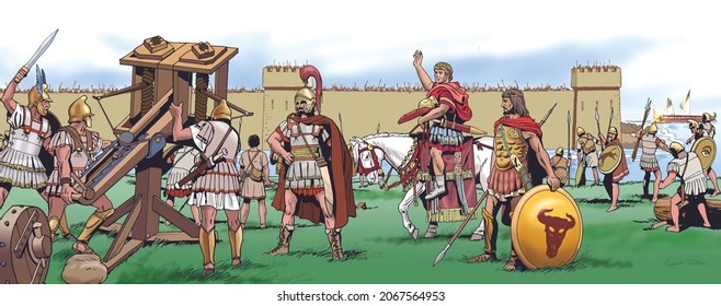 Ancient Greece - Greek Warriors Storm A City Wall