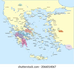 Ancient Greece - Map Of Greece In The Time Of Homer