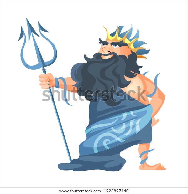 Ancient Greek God Sea Waters Poseidon Stock Illustration 1926897140 