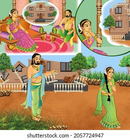 Ancient India Religious Story Illustration