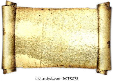 Ancient Paper Scroll Isolated On White Stock Illustration 367192775 ...