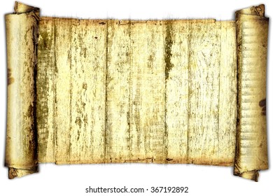 Ancient Paper Scroll Isolated On White Stock Illustration 367192892 ...