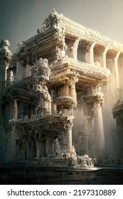 Ancient Roman Architecture, Digital Art Style, 3d Illustration