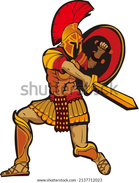 Ancient Roman Soldiers Called Gladiators Stock Illustration 2137712023 ...