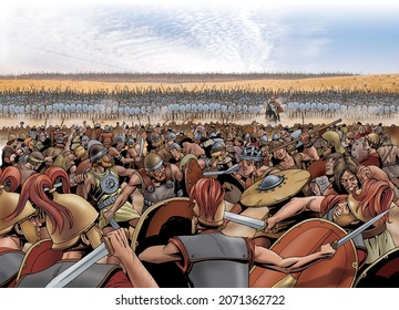 Ancient Rome - The battle of Zama, the last battle of the second Punic war between the Romans and the Carthaginians