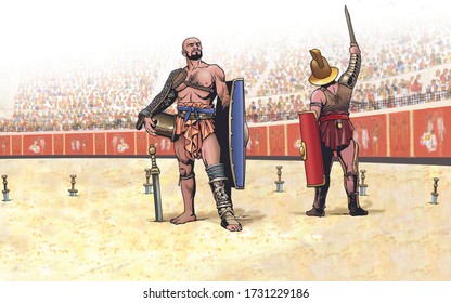 Ancient Rome - Fight Between Gladiators