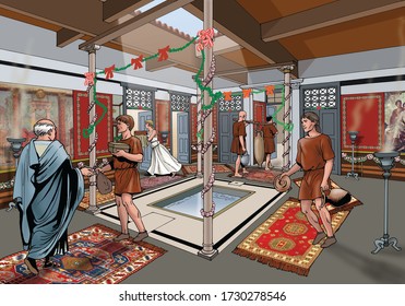 Ancient Rome - Interior of a Roman house
