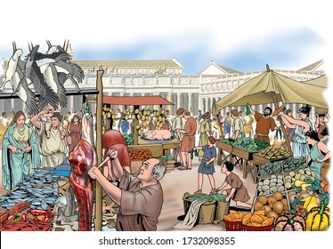 Ancient Rome - The Meat And Fruit Market