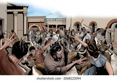 Ancient Rome - Numidians run through the streets of Rome