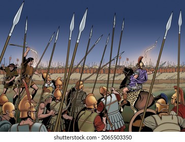 Ancient Rome - Pyrrhus tries to surprise the Roman camp by taking advantage of the darkness of the night