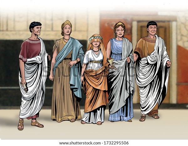 Ilustracion De Stock Sobre Antigua Roma Boda Romana La