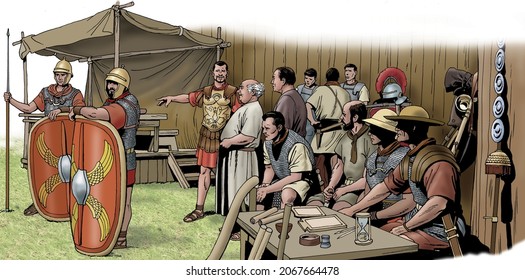 Ancient Rome - Soldiers In A Roman Camp