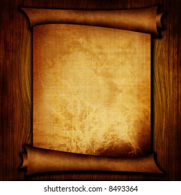 Ancient Scroll On Wooden Background Stock Illustration 8493364 ...