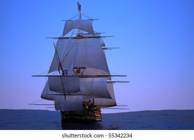 Ancient Ship Sea Stock Illustration 55342234 | Shutterstock
