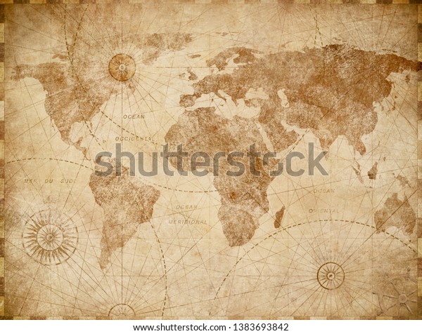 古代ビンテージの世界地図イラスト のイラスト素材